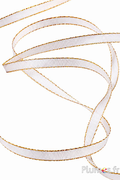 Band - Breite 7 mm - creme-gold
